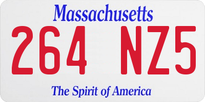 MA license plate 264NZ5