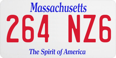 MA license plate 264NZ6
