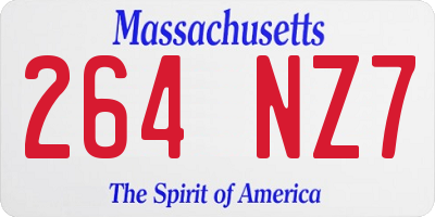 MA license plate 264NZ7