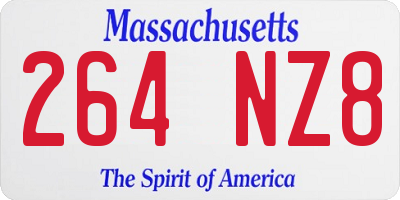 MA license plate 264NZ8