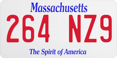 MA license plate 264NZ9
