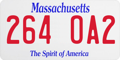 MA license plate 264OA2