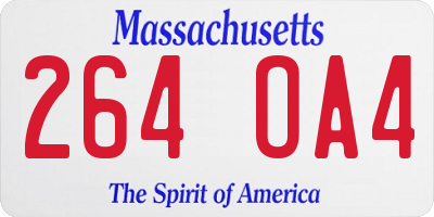 MA license plate 264OA4