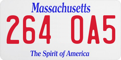 MA license plate 264OA5