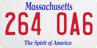 MA license plate 264OA6