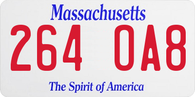 MA license plate 264OA8