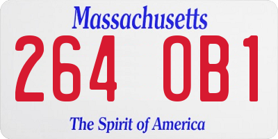 MA license plate 264OB1