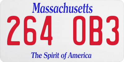 MA license plate 264OB3
