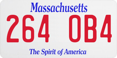 MA license plate 264OB4
