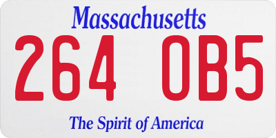 MA license plate 264OB5