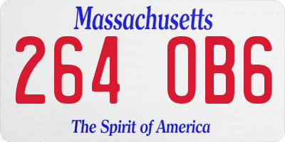 MA license plate 264OB6