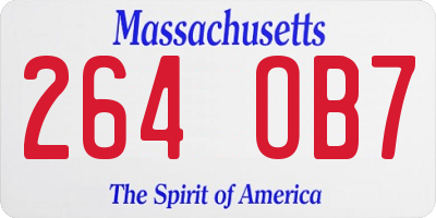 MA license plate 264OB7