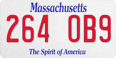 MA license plate 264OB9