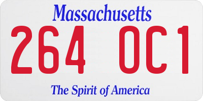 MA license plate 264OC1