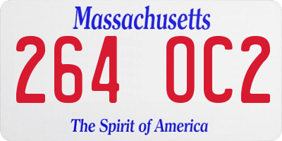MA license plate 264OC2