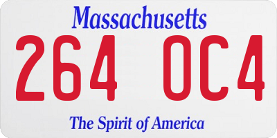 MA license plate 264OC4