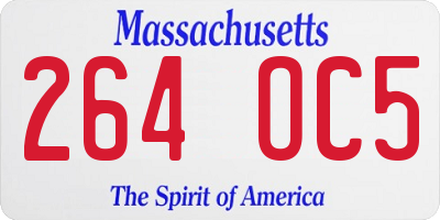 MA license plate 264OC5
