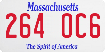 MA license plate 264OC6
