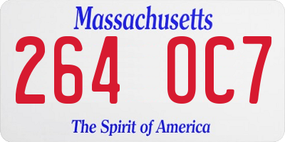 MA license plate 264OC7