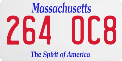 MA license plate 264OC8