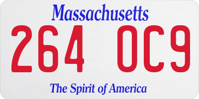 MA license plate 264OC9
