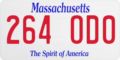 MA license plate 264OD0