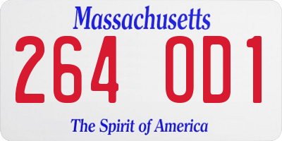 MA license plate 264OD1