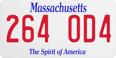 MA license plate 264OD4