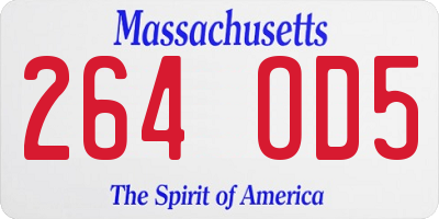 MA license plate 264OD5