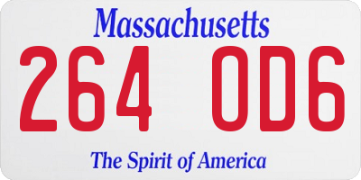 MA license plate 264OD6