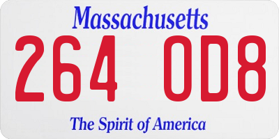 MA license plate 264OD8