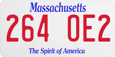 MA license plate 264OE2