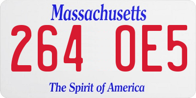MA license plate 264OE5