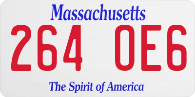 MA license plate 264OE6