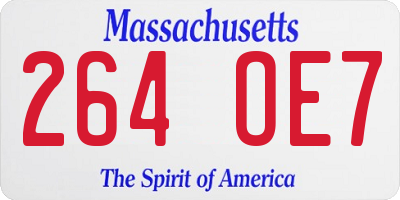 MA license plate 264OE7