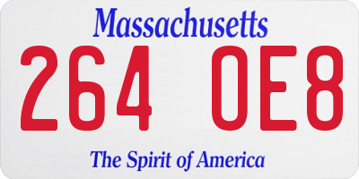 MA license plate 264OE8