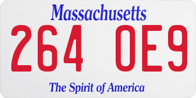 MA license plate 264OE9