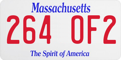 MA license plate 264OF2