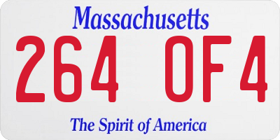MA license plate 264OF4