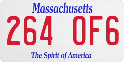 MA license plate 264OF6
