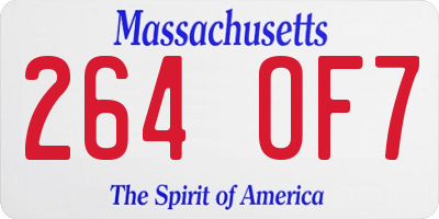 MA license plate 264OF7