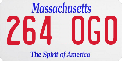 MA license plate 264OG0