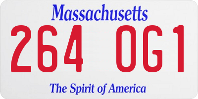 MA license plate 264OG1