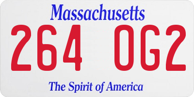 MA license plate 264OG2
