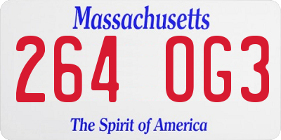 MA license plate 264OG3