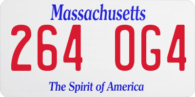 MA license plate 264OG4