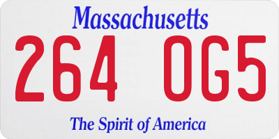 MA license plate 264OG5