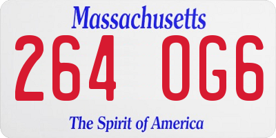 MA license plate 264OG6