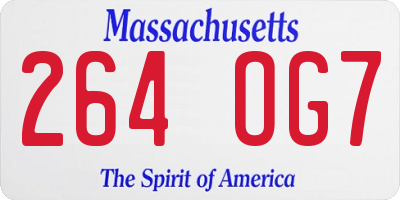 MA license plate 264OG7