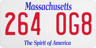 MA license plate 264OG8